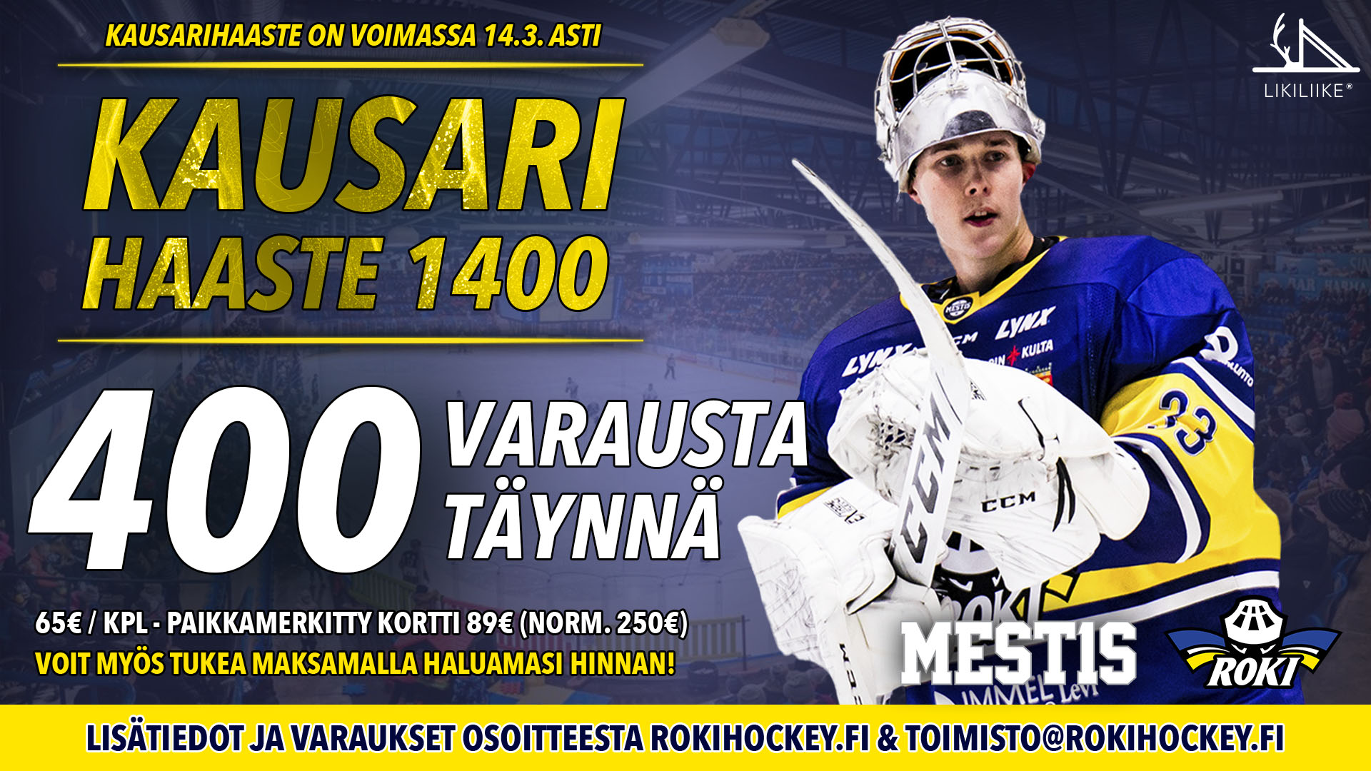 Kausarihaasteessa jo 400 varausta täynnä!